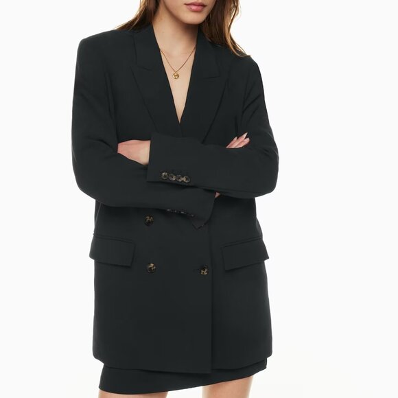 Aritzia Wilfred Cherrelle Double Breasted Blazer Oversized Women’s XS black - Picture 10 of 10